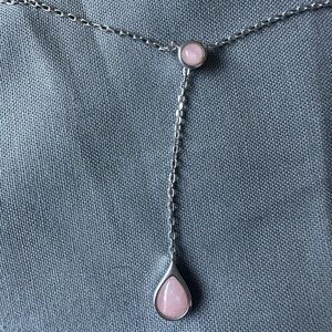 Silpada Elegant sterling  Silver 925 and Pink quartz Teardrop Necklace